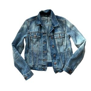 GAP 1969 Jean Jacket Size XS distressed denim western cowgirl